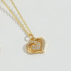 Necklace Jewelry Copper Heart Shape Pendant With Mixed Gemstone Setting And Electroplating O Word Chain For Women