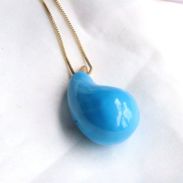 Necklace Jewelry Copper Mixed Gem Inlay Dropshaped Dripping Oil Clavicle Chain