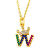 Necklace Jewelry Copper Plated 18K Gold Crown Ushaped Geometric Letters Numbers Text Inlaid Zircon Pendant