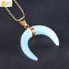 Necklace Jewelry Crystal Semiprecious Stone Moon Pendant Plated Gold Unisex Minimalist Natural Stone Copper Accessories
