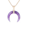 Necklace Jewelry Crystal Semiprecious Stone Moon Pendant Plated Gold Unisex Minimalist Natural Stone Copper Accessories