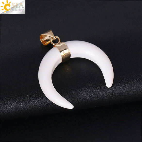 Necklace Jewelry Crystal Semiprecious Stone Moon Pendant Plated Gold Unisex Minimalist Natural Stone Copper Accessories