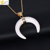 Necklace Jewelry Crystal Semiprecious Stone Moon Pendant Plated Gold Unisex Minimalist Natural Stone Copper Accessories