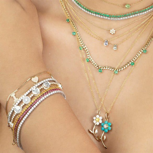 Necklace Jewelry Cute Flower Copper Mixed Gemstone Inlaid Zirconia Female Niche Creative