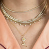 Necklace Jewelry Cute Flower Copper Mixed Gemstone Inlaid Zirconia Female Niche Creative