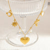 Necklace Jewelry Freshwater Pearl Heart Shape Geometric Titanium Steel Electroplated 18K Real Gold Pendant Clavicle Chain For Women