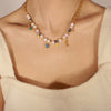 Necklace Jewelry Handmade 316L Stainless Steel Gold Plated Freshwater Pearl Natural Stone Geometric Style