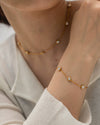Necklace Jewelry Round Zircon Titanium Steel Geometric Electroplated
