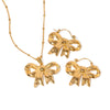 Necklace Jewelry Stainless Steel Bow Pendant For Women With Electroplating And Ins Style