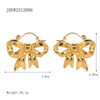 Necklace Jewelry Stainless Steel Bow Pendant For Women With Electroplating And Ins Style
