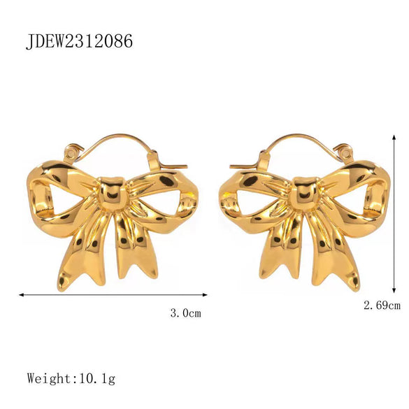 Necklace Jewelry Stainless Steel Bow Pendant For Women With Electroplating And Ins Style