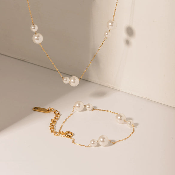 Necklace Jewelry Stainless Steel Pearl Electroplating Geometric For Women