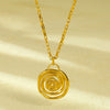 Necklace Jewelry Stainless Steel Spiral Circle Pendant Fashion Simple Electroplating For Women