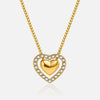 Necklace Jewelry Stainless Steel Titanium Steel Diamond Cut Out Heart Geometric Electroplating Pendant For Women