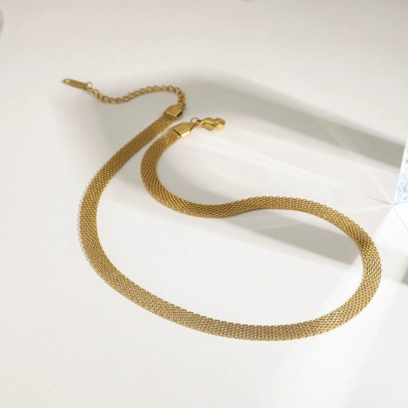 Necklace Jewelry Stainless Steel Titanium Steel Electroplated Rough Mesh Chain