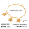 Necklace Jewelry Stainless Steel Titanium Steel Fivepetal Flower Pattern Exaggerated Retro Electroplating