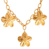 Necklace Jewelry Stainless Steel Titanium Steel Fivepetal Flower Pattern Exaggerated Retro Electroplating