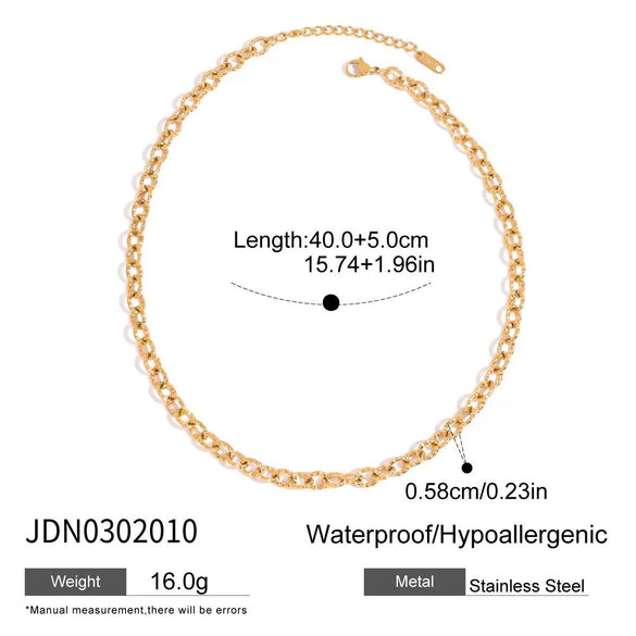 Necklace Jewelry Stainless Steel Titanium Steel Geometric Cross Chain Electroplating Design