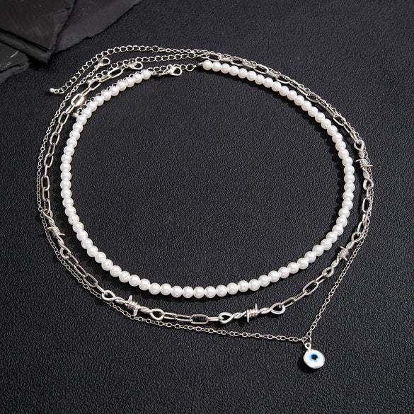 Necklace Jewelry Zinc Alloy Geometric Handmade Men's Hip Hop Thorn Glasses Clavicle Chain