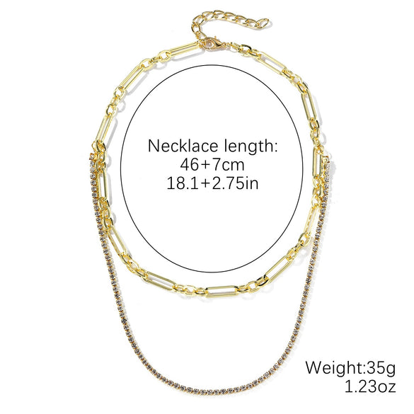 Necklace Jewelry Zircon And Organic Glass Rhombus Geometric Inlaid Simple Style For Women Ochain