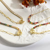 Necklace Jewelry Zircon And Organic Glass Rhombus Geometric Inlaid Simple Style For Women Ochain