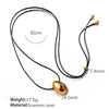 Necklace Leather Rope Pearl Goldplated Artificial Gemstones Semiprecious Stones 316L Stainless Steel Drop Shape Vervain Chain Women's