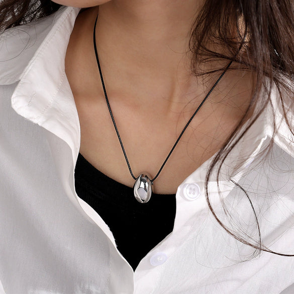 Necklace Leather Rope Pearl Goldplated Artificial Gemstones Semiprecious Stones 316L Stainless Steel Drop Shape Vervain Chain Women's