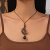 Necklace Leather Wax Thread Alloy Chalcedony Tiger Stone Geometric Handmade Women
