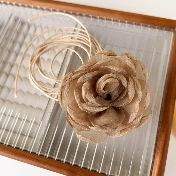 Necklace Mesh Wax Rope Chain Handmade Flower Design For Women