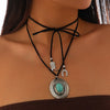 Necklace Metal Alloy Flannel Geometric Retro Style
