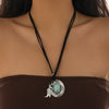 Necklace Metal Alloy Flannel Geometric Retro Style