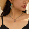 Necklace Metal Alloy Geometric Microinlay Ochain Jewelry