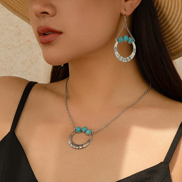 Necklace Metal Alloy Geometric Microinlay Ochain Jewelry