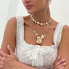 Necklace Metal Alloy Imitation Pearl Iron Sheet Animal Zodiac Geometric Starfish Scallop Shell Conch Electroplating