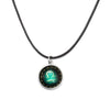 Necklace Metal Bamboo Chain Organic Glass Pendant Constellation Electroplating