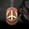 Necklace Metal Bronze Peace Symbol Geometric Leather Fuel Injection Pendant