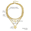 Necklace Metal Heart Pendant Wave Pattern Electroplating For Women