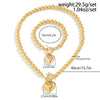 Necklace Metal Imitation Pearl Plastic Heart Shaped Ball Chain Electroplated