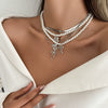 Necklace Metal Ribbon Bow Imitation Pearl Heart Shape Alloy Copper Electroplated