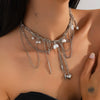 Necklace Metal Rivet Love Pendant Tassel Iron Chain Alloy Imitation Pearl Stainless Steel Ribbed Pendant Heart Shape Geometric Electroplating