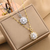 Necklace Mixed Gem Inlay Titanium Steel Geometric Electroplating Ochain For Women