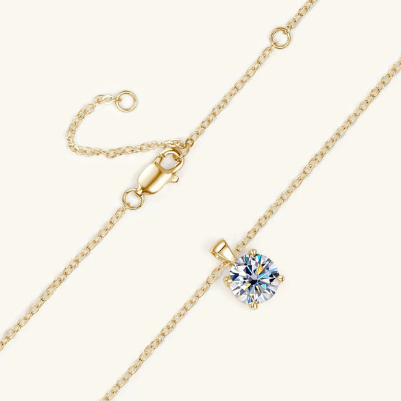 Necklace Moissanite 925 Sterling Silver 18K Gold Plated Geometric High Sense Female