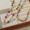 Necklace Natural African Turquoise Freshwater Pearl Czech Beads Vintage Animals Style Handmade With African Pine Hair Crystal Red Agate Copper