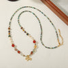 Necklace Natural African Turquoise Freshwater Pearl Czech Beads Vintage Animals Style Handmade With African Pine Hair Crystal Red Agate Copper
