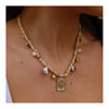 Necklace Natural Freshwater Pearl Copper Geometric Heart Multipendant Electroplating