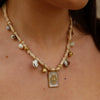 Necklace Natural Freshwater Pearl Copper Geometric Heart Multipendant Electroplating