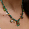 Necklace Natural Freshwater Pearl Copper Geometric Heart Multipendant Electroplating