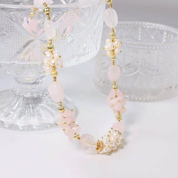 Necklace Natural Freshwater Pearl Geometric Handmade Women's