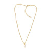 Necklace Natural Freshwater Pearl 18K Goldplated Copper Ball Chain Hand Knitted Organic Glass Geometric Style