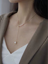 Necklace Natural Freshwater Pearl Woolen Copper Chain Niche Minimalist Style With Shape And Water Drop Shape